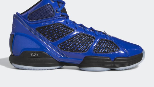 Derrick Rose's blue Adidas shoes.