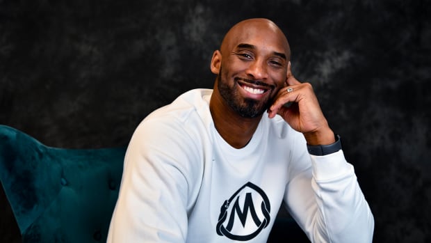 Kobe Bryant poses for a portrait inside of his office.