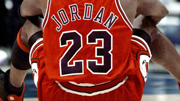 Chicago Bulls guard Michael Jordan in game two of the 1998 NBA Finals against the Utah Jazz