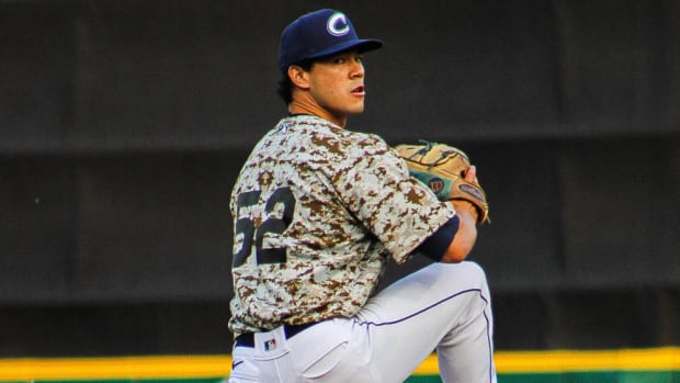 Cleveland Guardians prospect Joey Cantillo pitches for the Columbus Clippers.