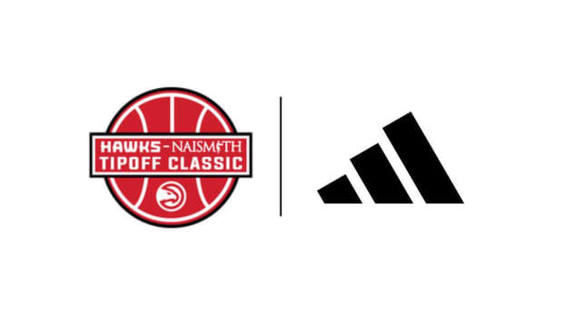 Hawks & Adidas logo.