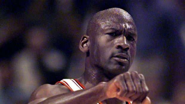 April 24, 1998; Chicago Bulls guard Michael Jordan vs. the New Jersey Nets at the United Center