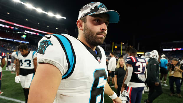 Panthers quarterback Baker Mayfield faces the Browns in Week 1.