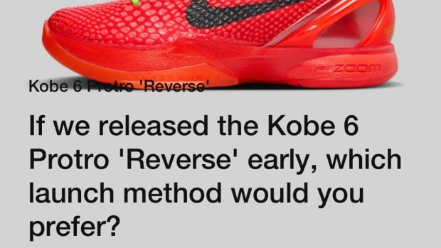Screenshot of a poll about Kobe Bryant's sneakers on the Nike app.