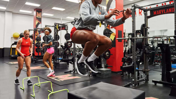 Women training in Under Armour shoes.