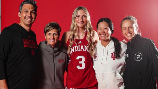 Maya Makalusky, Teri Moren and the Indiana women's basketball coaching staff that Maya will be playing for in just a few years. 