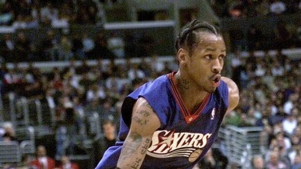 Dec 5, 2000: Sixers player Allen Iverson brings the ball up the court