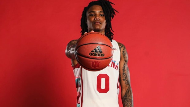Jakai Newton pictured during a recruiting visit to Indiana. 