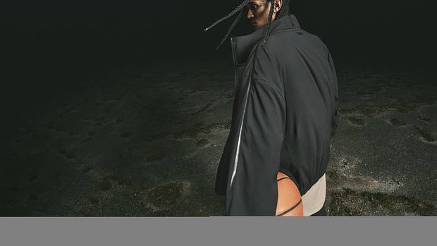 Jordan Clarkson models black Lululemon apparel.