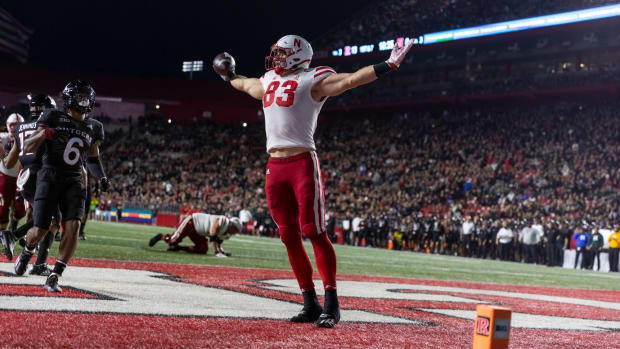 Travis Vokolek touchdown vs Rutgers 2022 Nebraska football