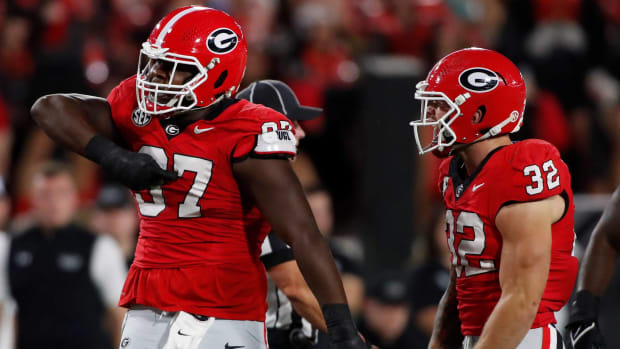 Georgia's Warren Brinson celebrates a sack.