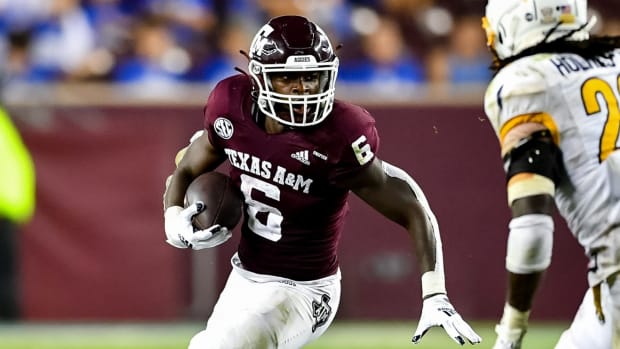 Scenes at a Texas A&M college football game.