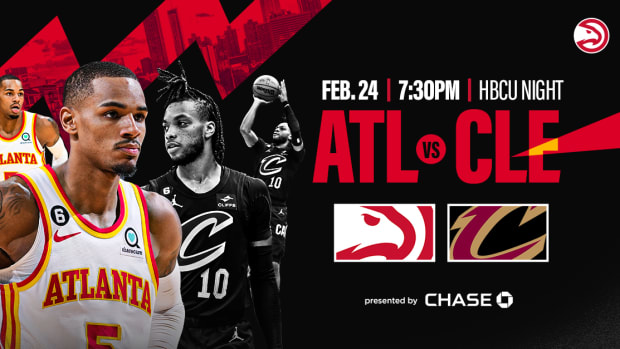 Promotional poster for Atlanta Hawks' HBCU night.