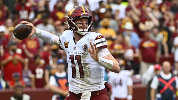 Washington Commanders quarterback Carson Wentz faces the Philadelphia Eagles on Sunday.