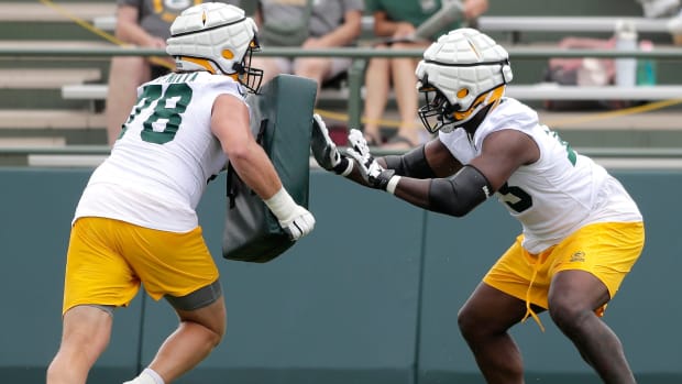 Green Bay Packers offensive tackle Luke Tenuta (78) and Green Bay Packers offensive tackle Yosh Nijman (73) during the first day of practice of theGreen Bay Packers 2023 training camp on Wednesday, July 26, 2023 at Ray NitschkeField in Green Bay, Wis. Wm. Glasheen USA TODAY NETWORK-Wisconsin