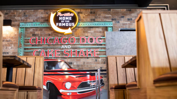 Retro decor at Portillo's on March 8, 2021, in Sterling Heights. It was the location's first day being open to the public. Portillo's is most well-known for their Chicago-style hot dogs, but offer's a wide assortment of food. Portillos 03072021 At 311