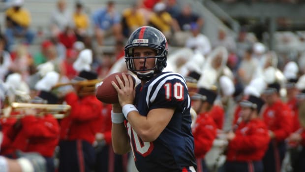 The 2003 Ole Miss Rebels were led by quarterback Eli Manning who helped bring his team to a 10-win season and Cotton Bowl championship. (Photo courtesy of Ole Miss Athletics)
