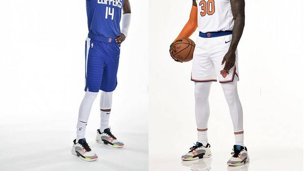 Terance Mann and Julius Randle at 2023 NBA Media Day.