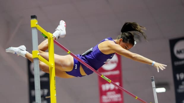 Kasey Staley broke the indoor school record in the pole vault with a mark of 4.10 meters, which placed her 4th overall. The previous school record was 3.96 meters.