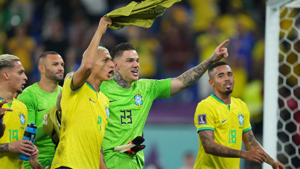 Brazil striker Richarlison celebrates