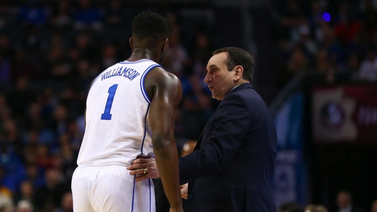 Zion Wears Air Jordans & Coach K Shirt at NBA Summer League - FanNation News, Analysis and More