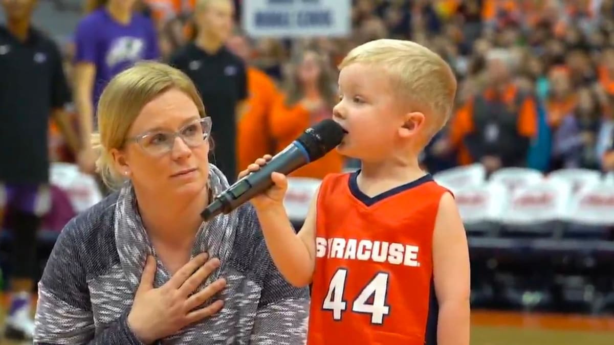 3-Year-Old Drake Grillo Sings National Anthem Before Syracuse Game - Sports Illustrated