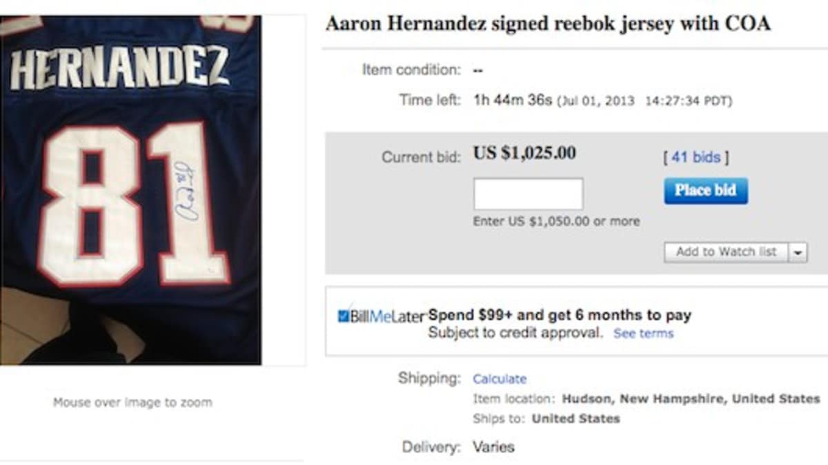 signed aaron hernandez jersey