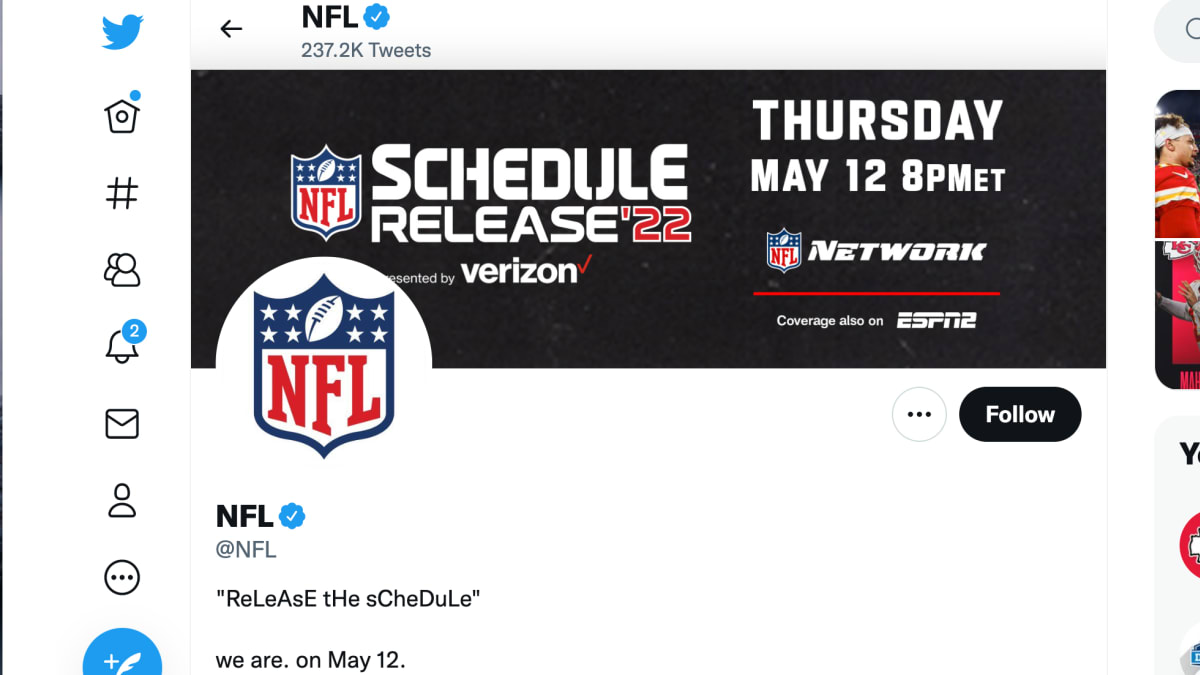 nfl schedule today network