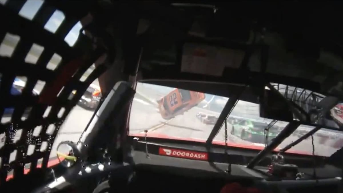 Joey Logano crash video Scary wreck at NASCAR Talladega race