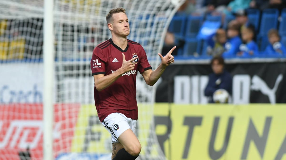 Prague, Czech Republic. 27th May, 2023. Sparta Praha footballers won the  first division title after nine years as the team drew 0-0 with Slovacko in  the latest match in Prague, Czech Republic