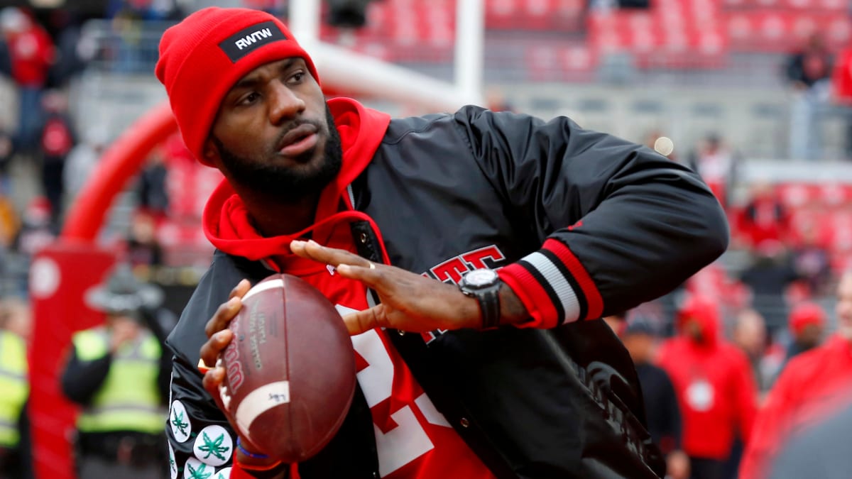 Nike's LeBron James Ohio State Buckeyes T-shirt has 'M' crossed out