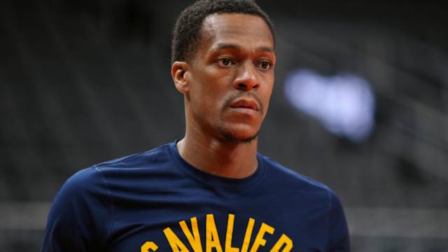 Mar 31, 2022; Atlanta, Georgia, USA; Cleveland Cavaliers guard Rajon Rondo (1) before a game against the Atlanta Hawks at State Farm Arena. Mandatory Credit: Brett Davis-USA TODAY Sports
