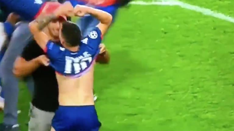 Watch: Red Star Belgrade Fan Steals Shirt Right Off Players Back, Then Stuffs It Down His Shorts