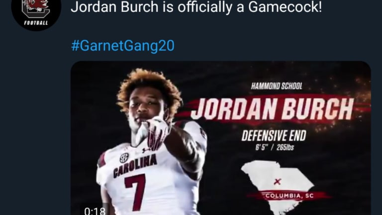 South Carolina's football page announces Jordan Burch is officially a Gamecock