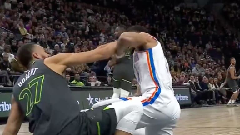 Watch: Rudy Gobert ejected for tripping Thunder's Kenrich Williams
