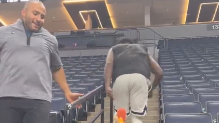 Anthony Edwards seen running stairs late night at Target Center