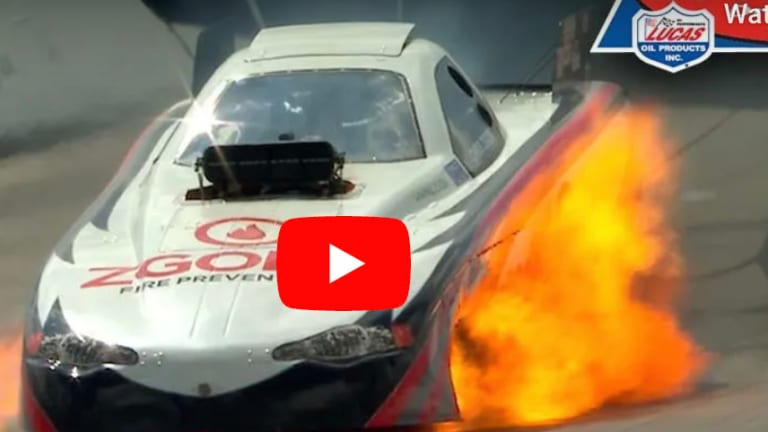 NHRA: Alcohol Funny Car driver escapes massive fire at U.S. Nationals (VIDEO)