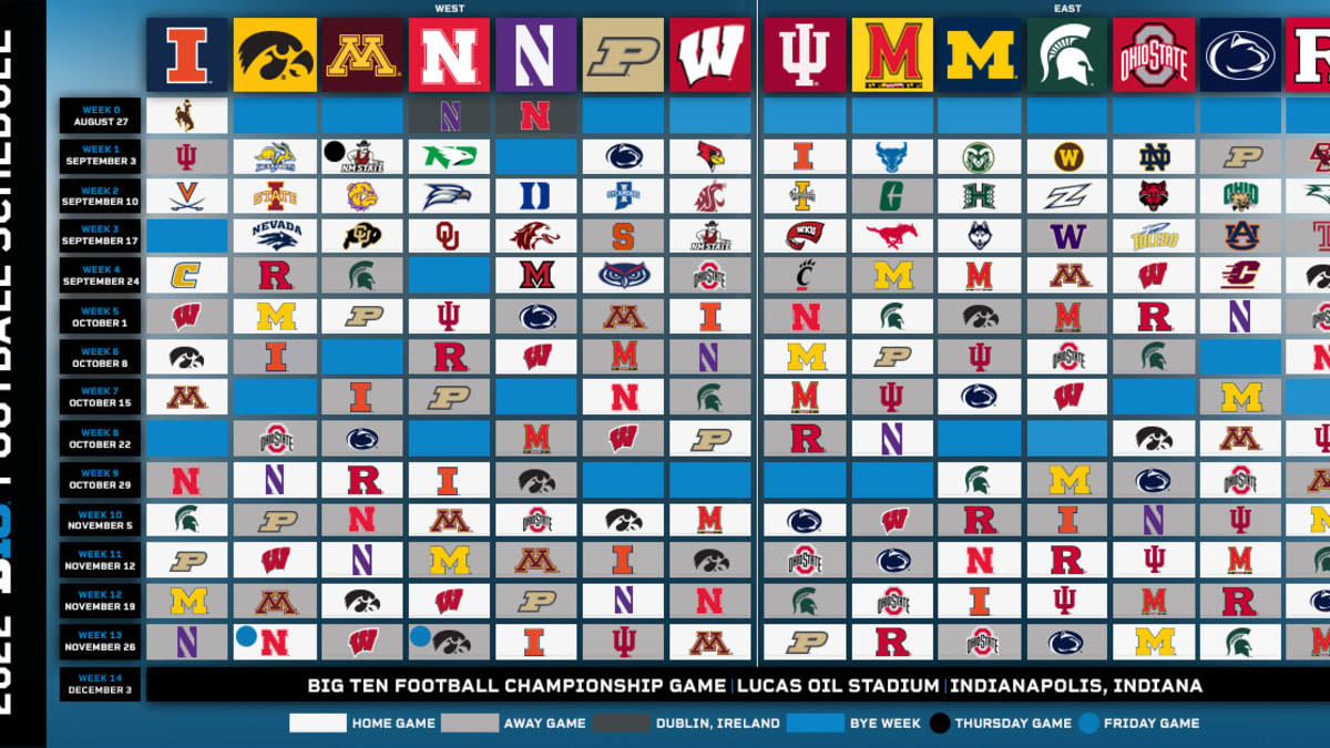 Ncaa Football 2022 Schedule Big Ten Conference Releases 2022 Football Schedule - Sports Illustrated  Wildcats Daily News, Analysis And More