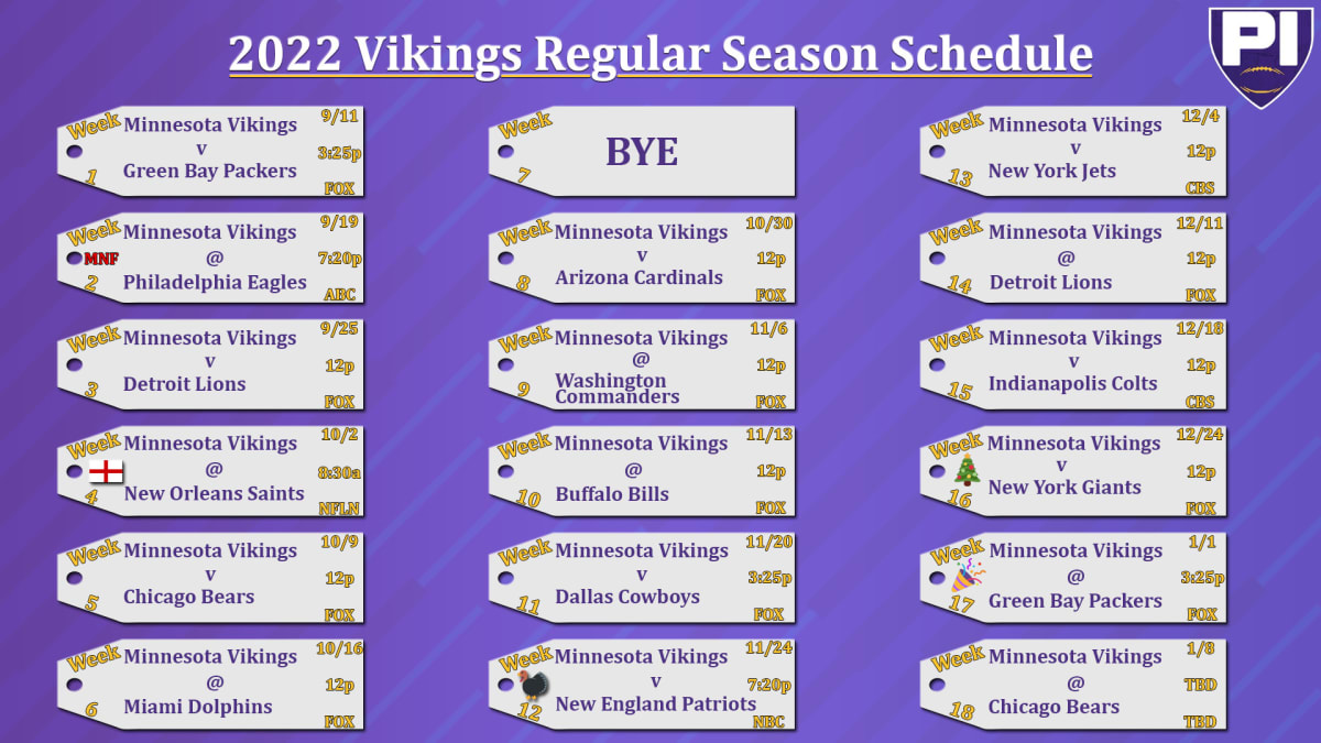 vikings 2022 schedule