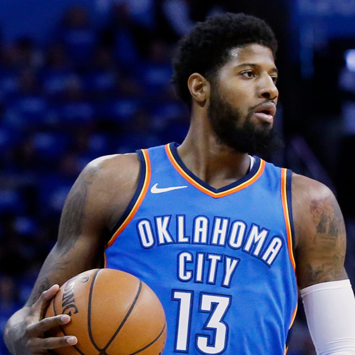 Paul George debuts new Thunder blue uniforms