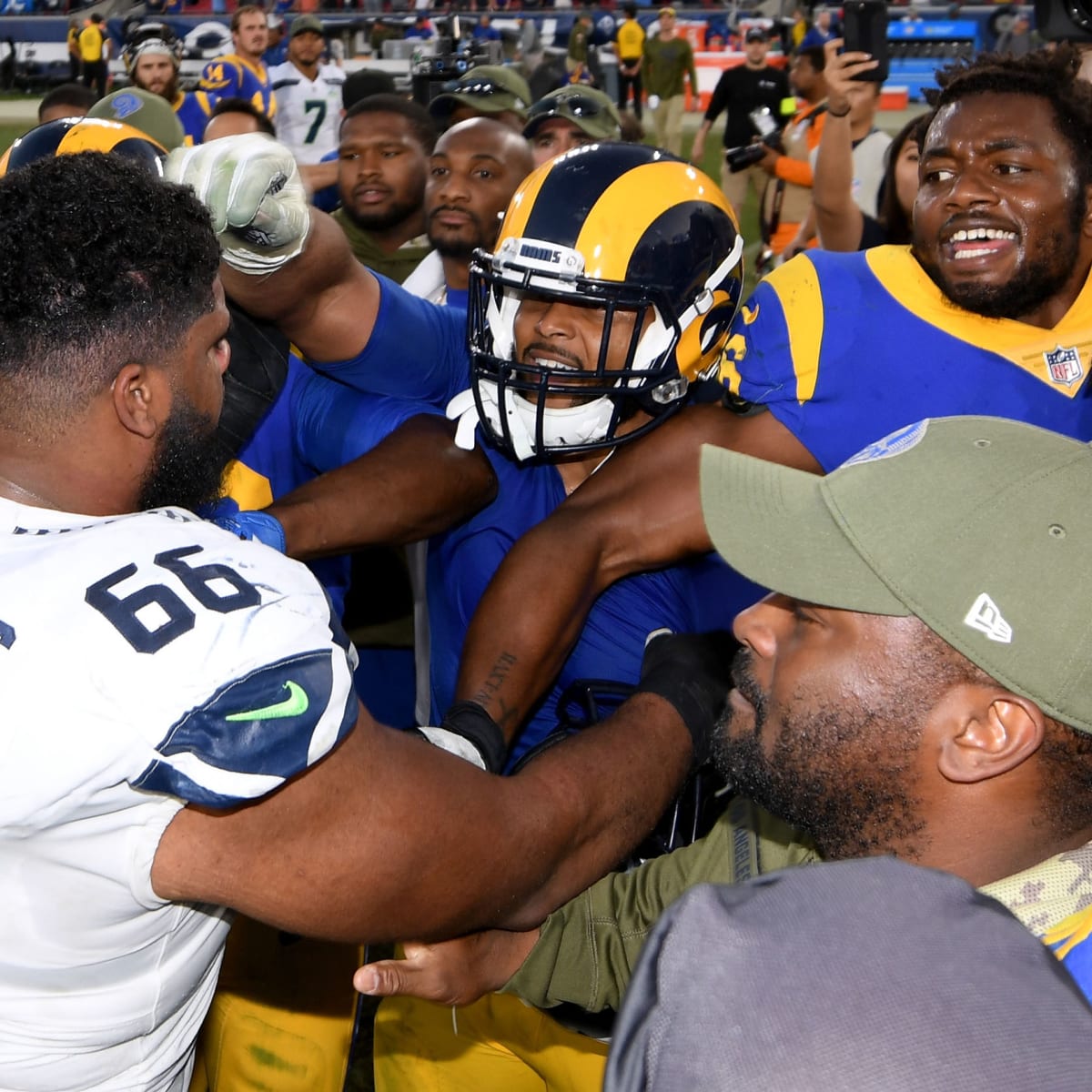 Aaron Donald fight video: Rams DL goes for Seahawks' Justin Britt - Sports  Illustrated