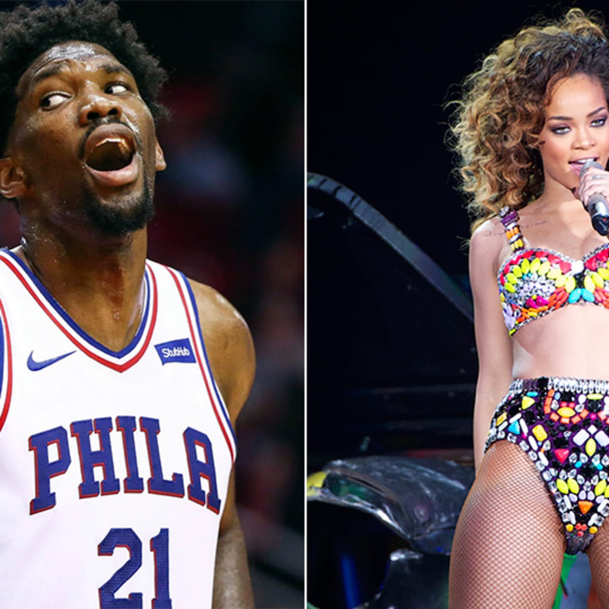 Joel Embiid happily posted a (photoshopped) pic of Rihanna wearing