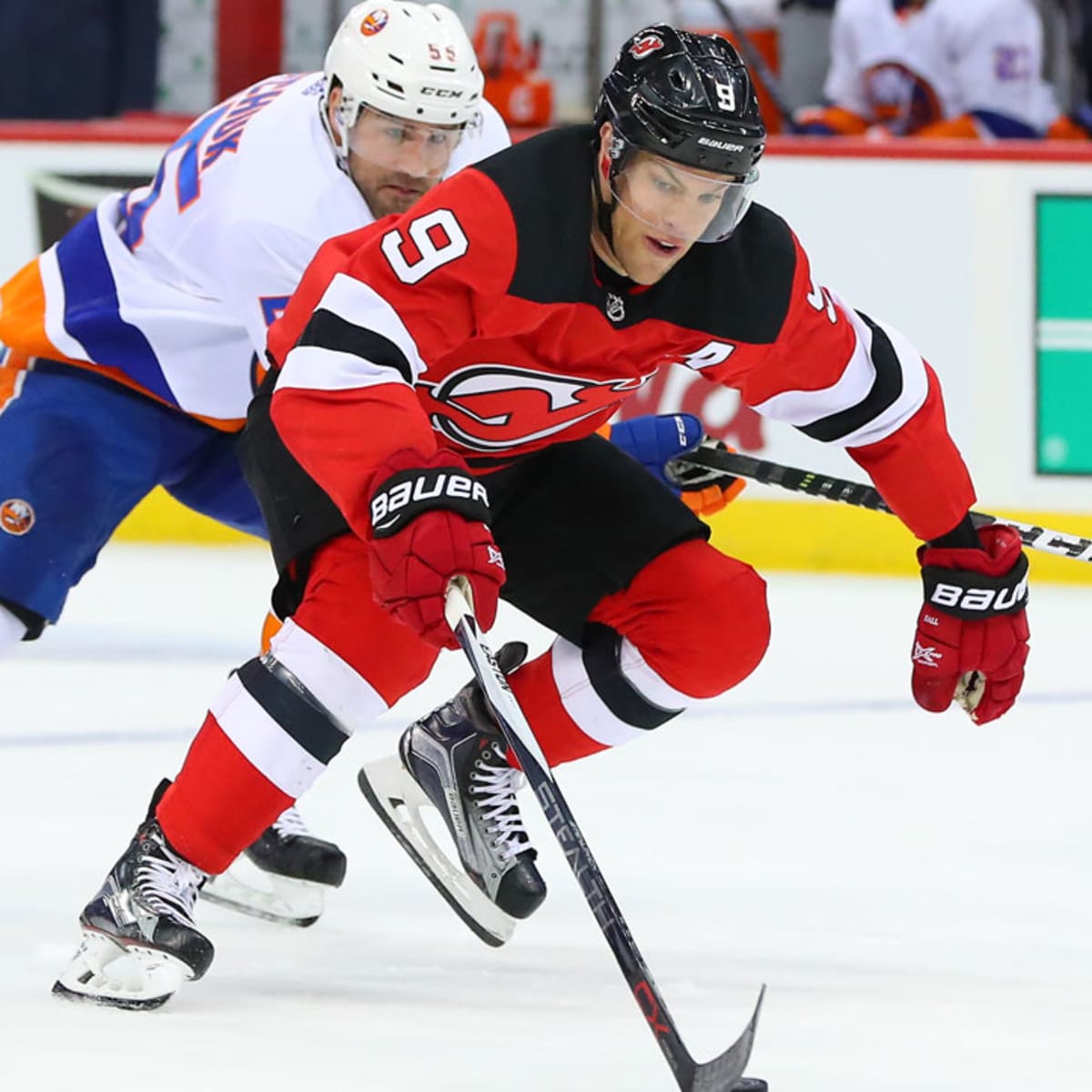 Taylor Hall scores twice as Devils win home opener