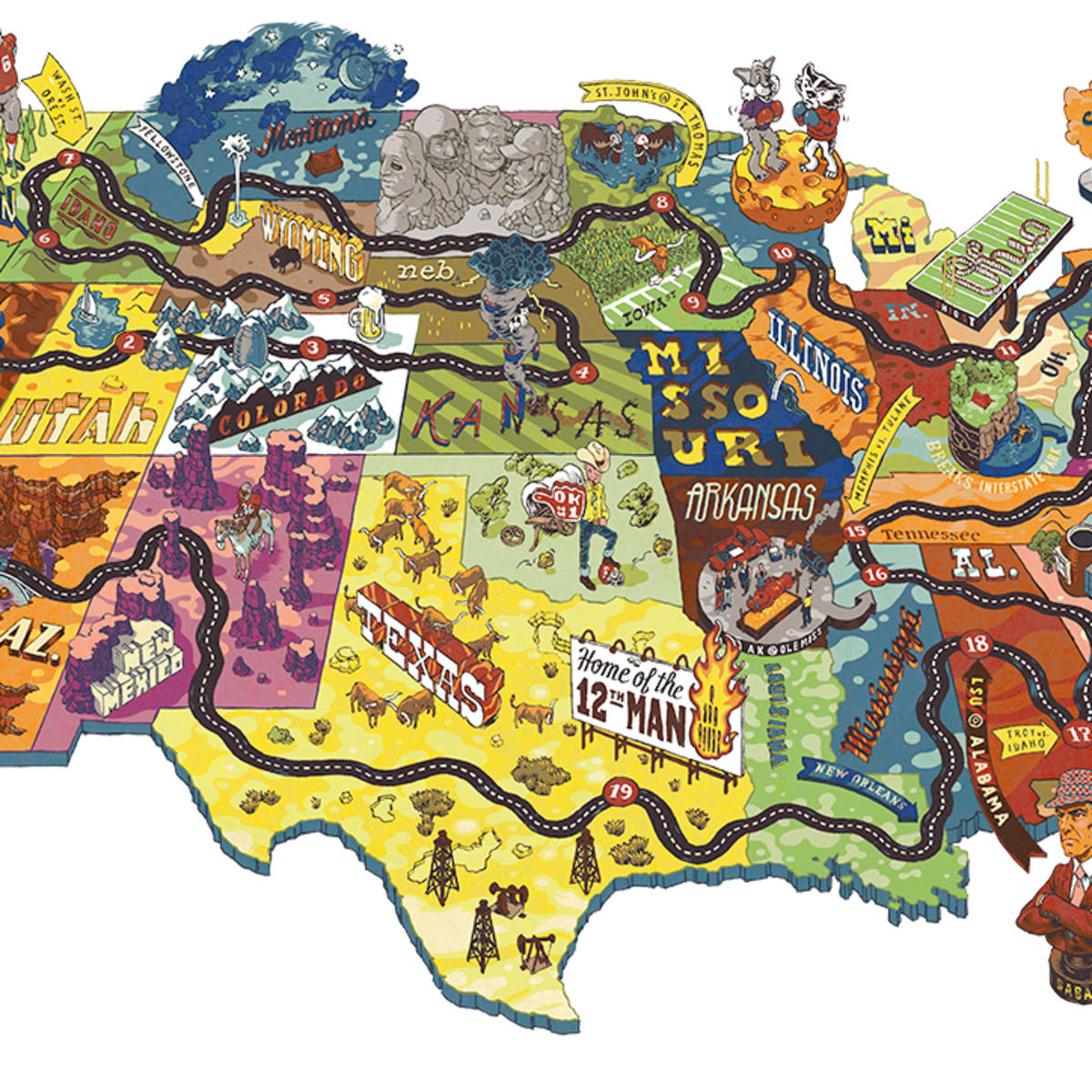 College Road Trip Map College Football Road Trip: Mapping An Epic 2017 Season Tour - Sports  Illustrated