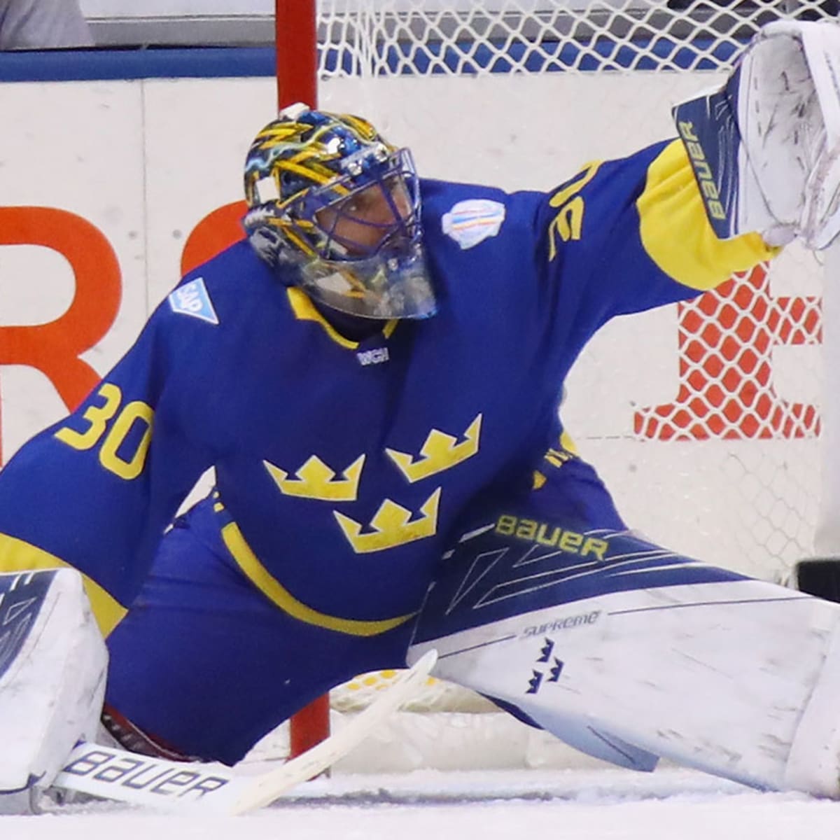 Sweden's Henrik Lundqvist minds the net against Slovakia during the first  period in game 4 of the quarter finals at Canada Hockey Place in Vancouver,  Canada, during the 2010 Winter Olympics on