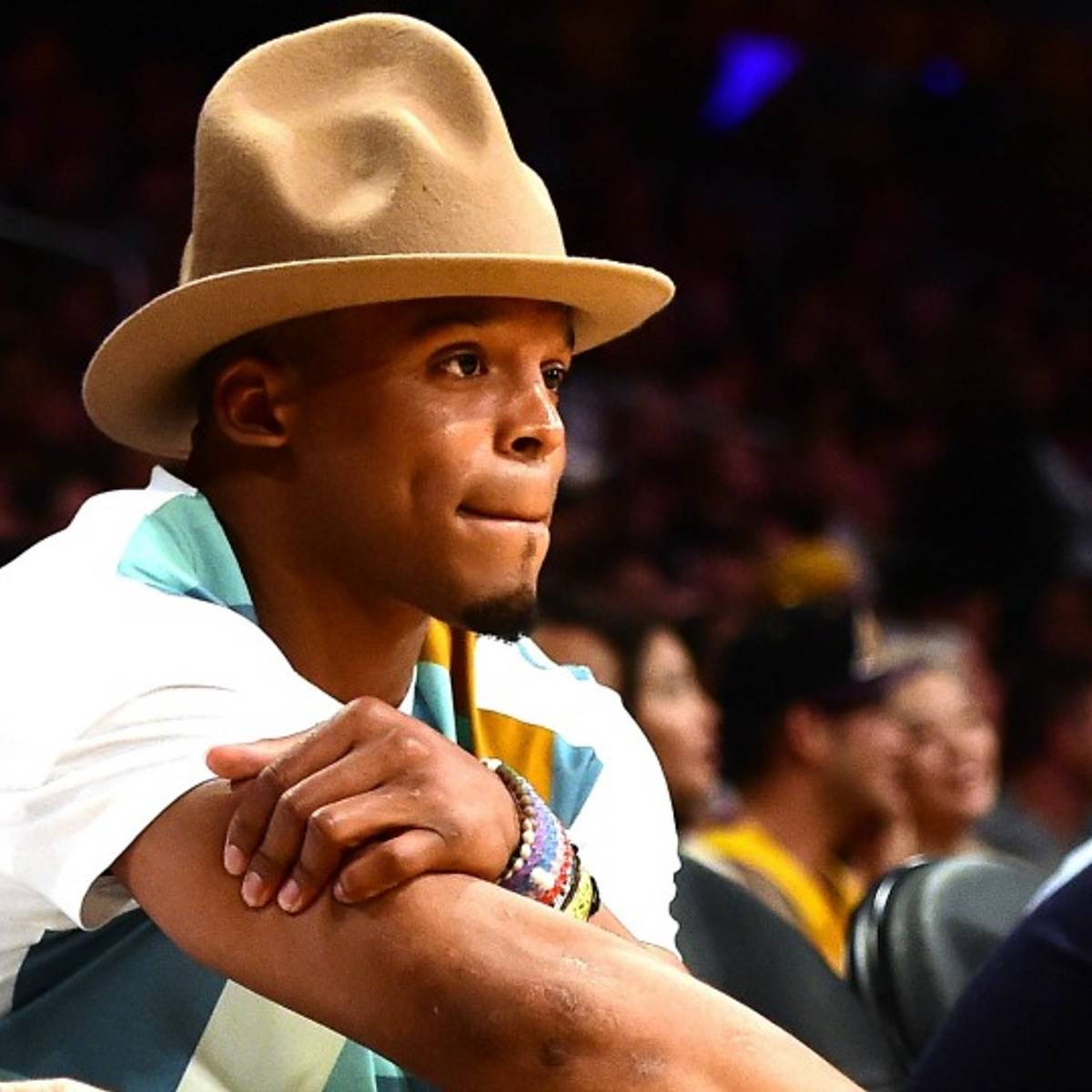 Cam Newton wore a great big hat to 