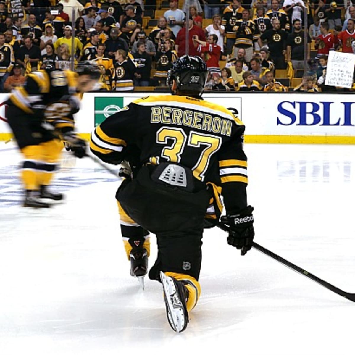 Patrice Bergeron Boston Bruins Highland Mint 13'' x 13'' Impact Jersey  Framed Photo