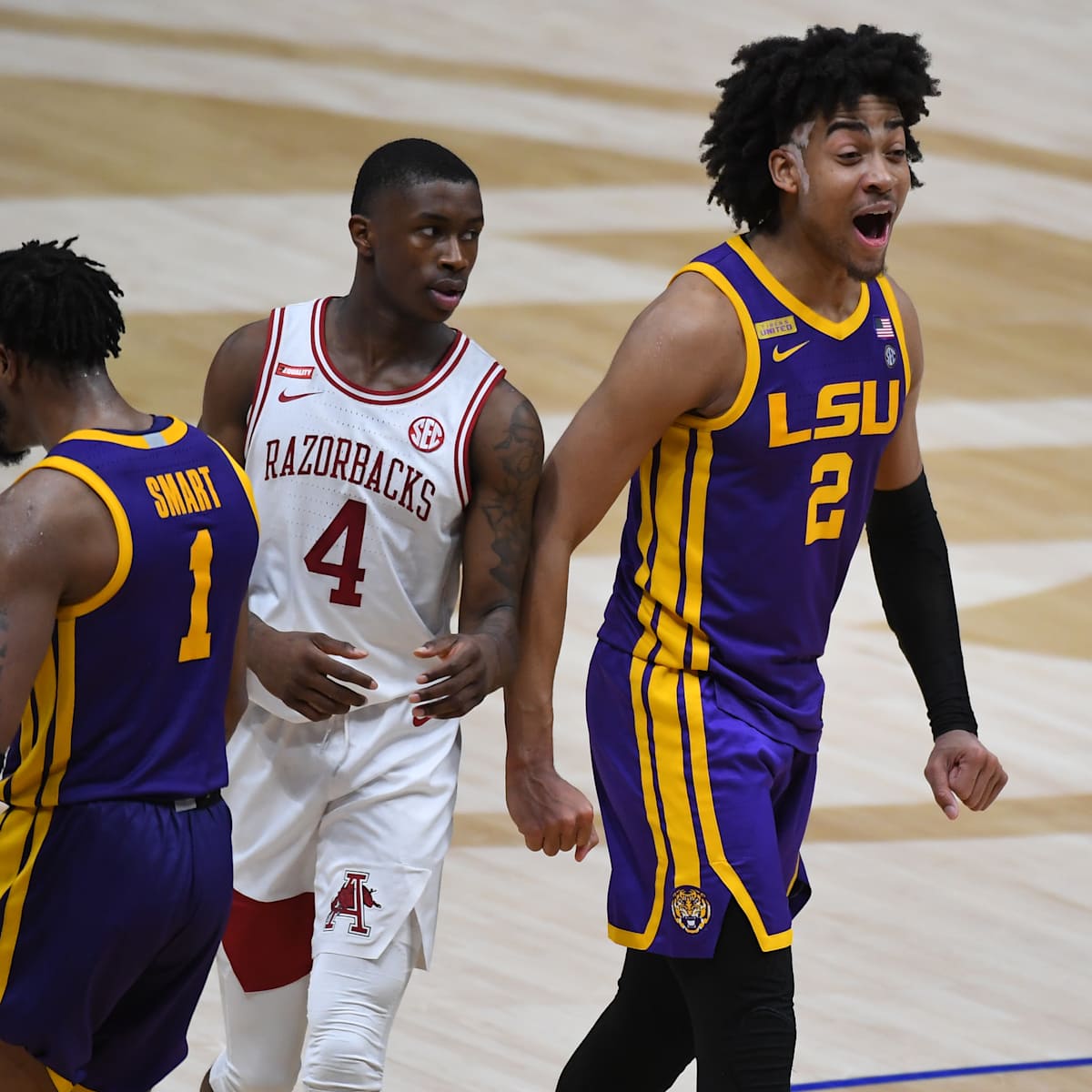 Early Scoring Late Defense Helps Lsu Basketball Beat Arkansas 78 71 To Advance To Sec Championship Sports Illustrated Lsu Tigers News Analysis And More