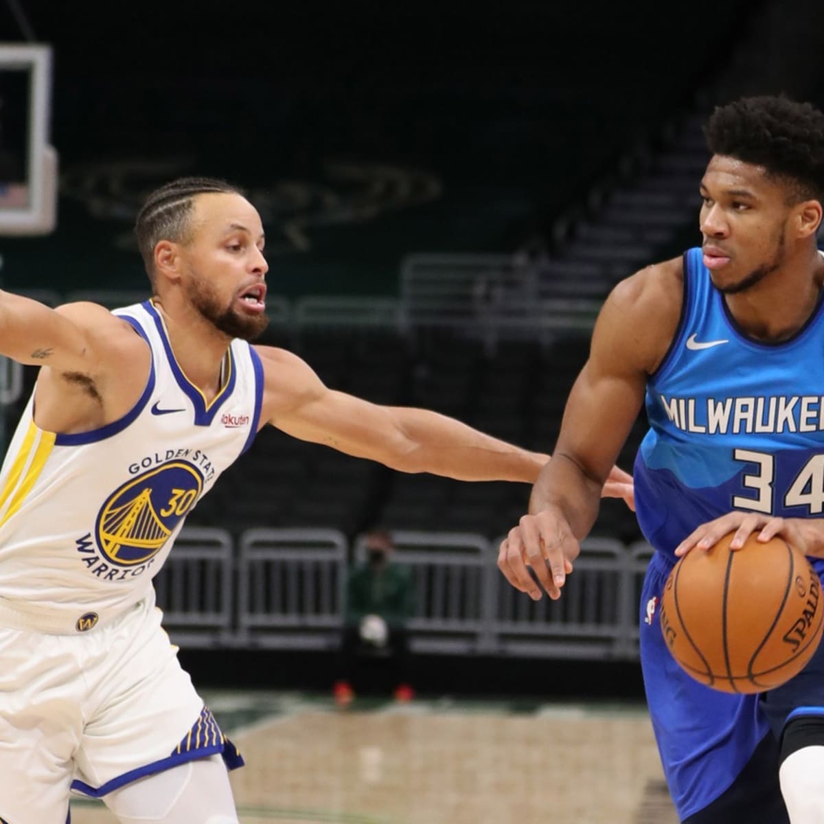 Steph Curry and Giannis Antetokounmpo square off for Warriors vs