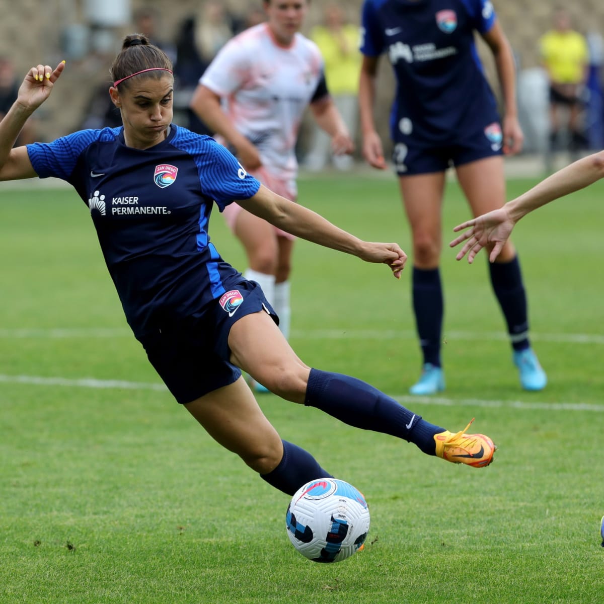 US Soccer star Alex Morgan pulled out a goofy, Ted Lasso-inspired celebration after scoring a left-footed stunner